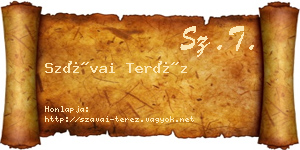 Szávai Teréz névjegykártya